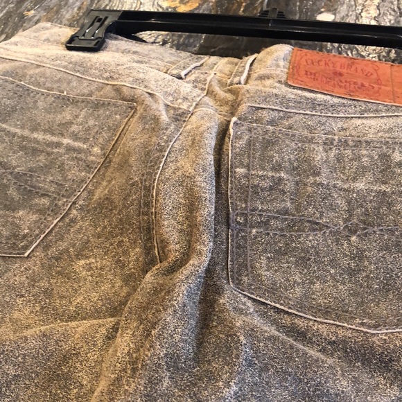 VINTAGE LEATHER LUCKY BRAND WIDE LEG FLARE PANTS - Picture 8 of 10